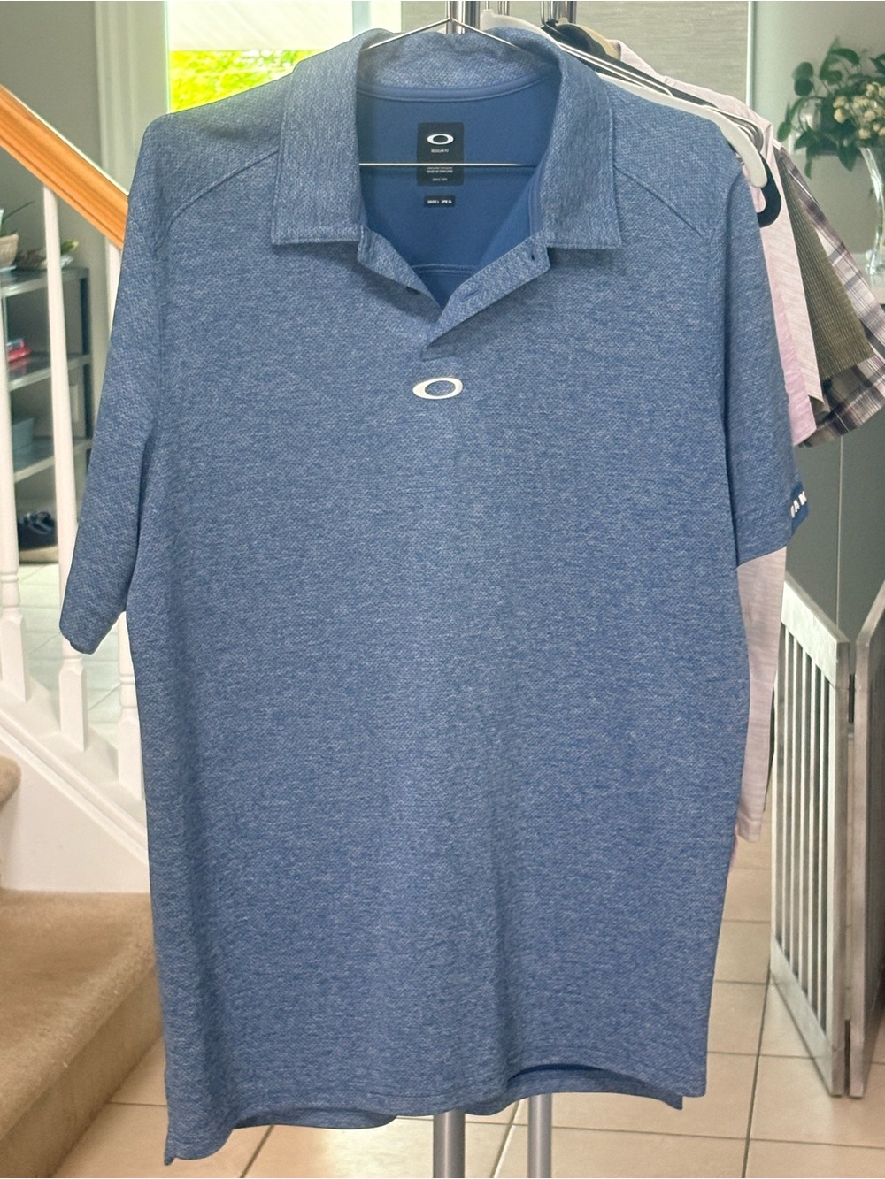 Oakley Men's Heather Blue Performance Polo